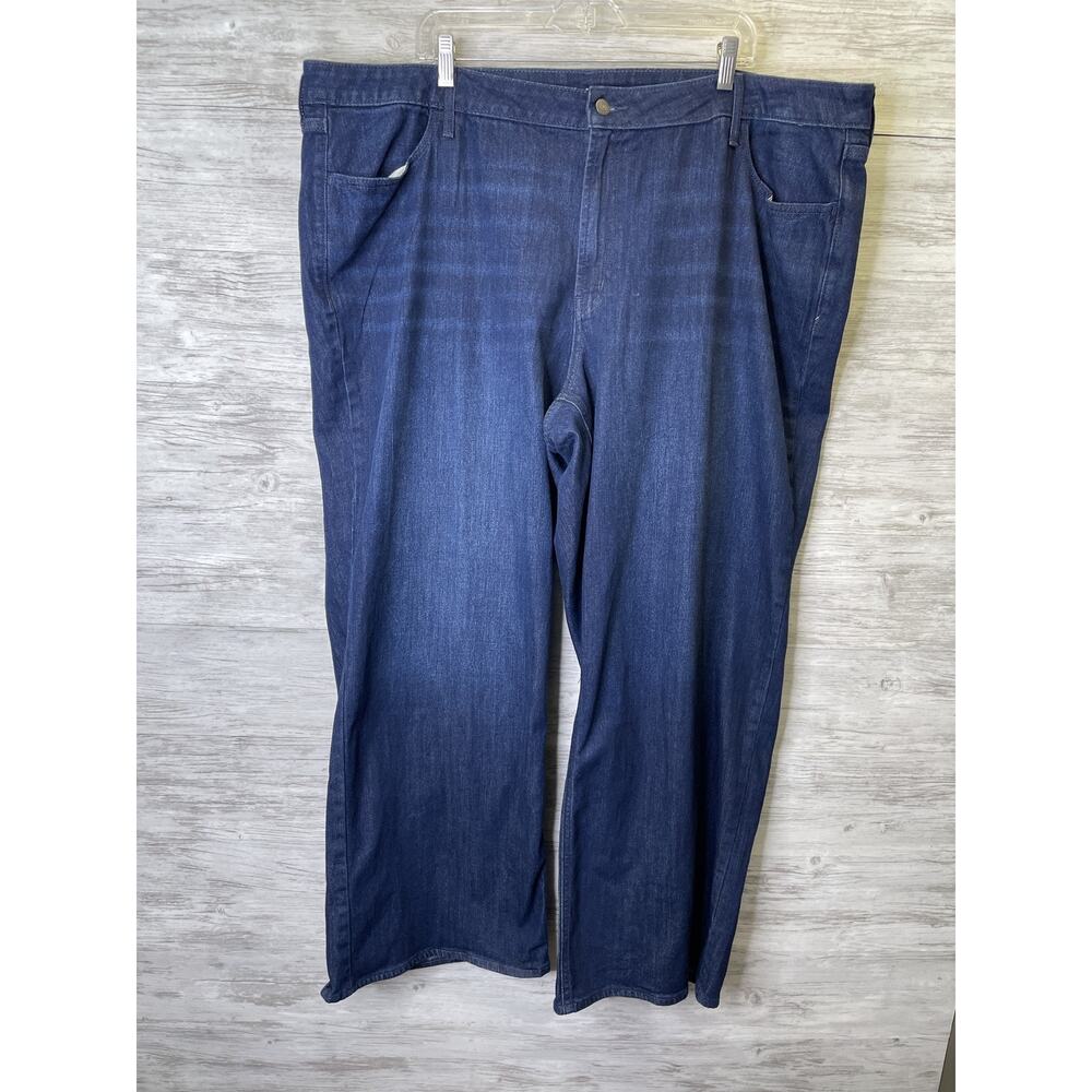 Old Navy Jeans Womens 24 Blue High Rise‎ Wow Wide Leg Stretch Denim Plus Size